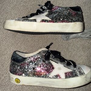 Golden Goose Kids Glitter Sneakers - Black, Pink, and White